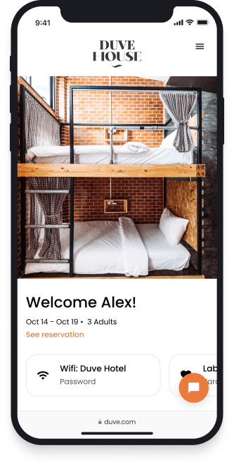 Duve guest app screenshot