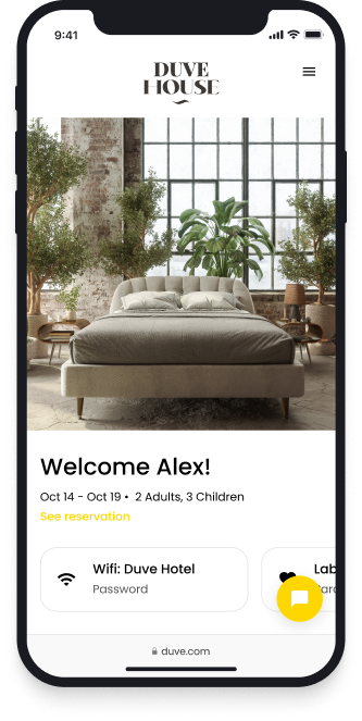 Duve guest app screenshot