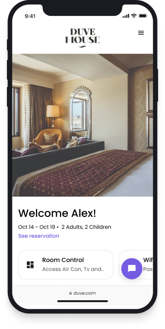 Duve guest app screenshot