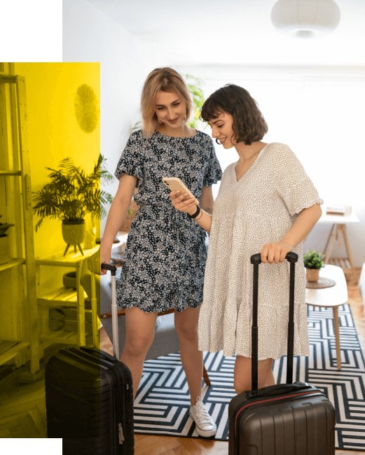 friends looking at a cell phone