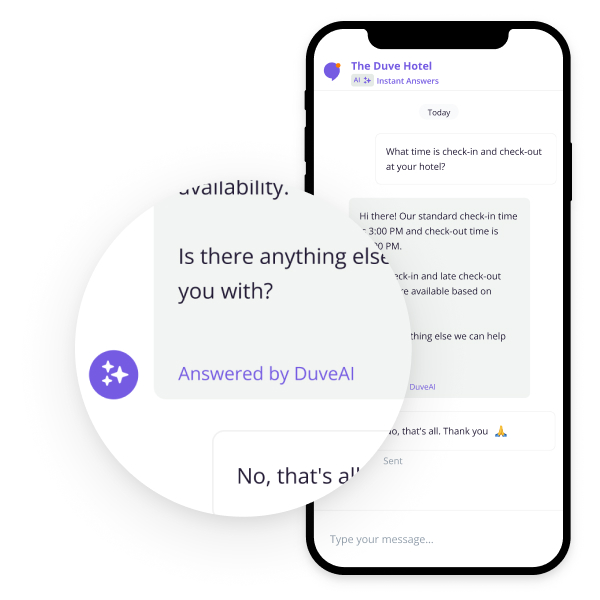 Duve smart reply screenshot