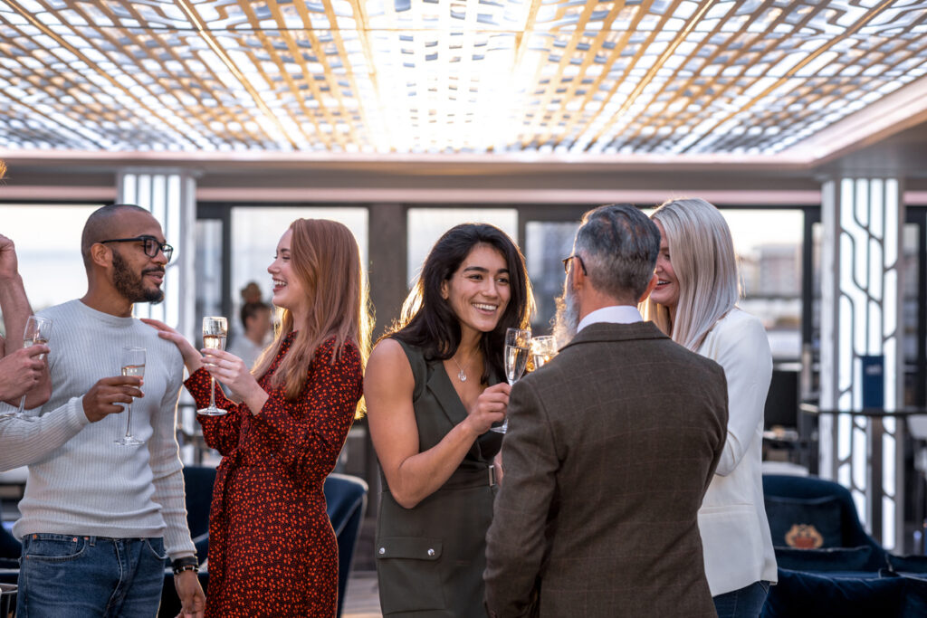 people mingling