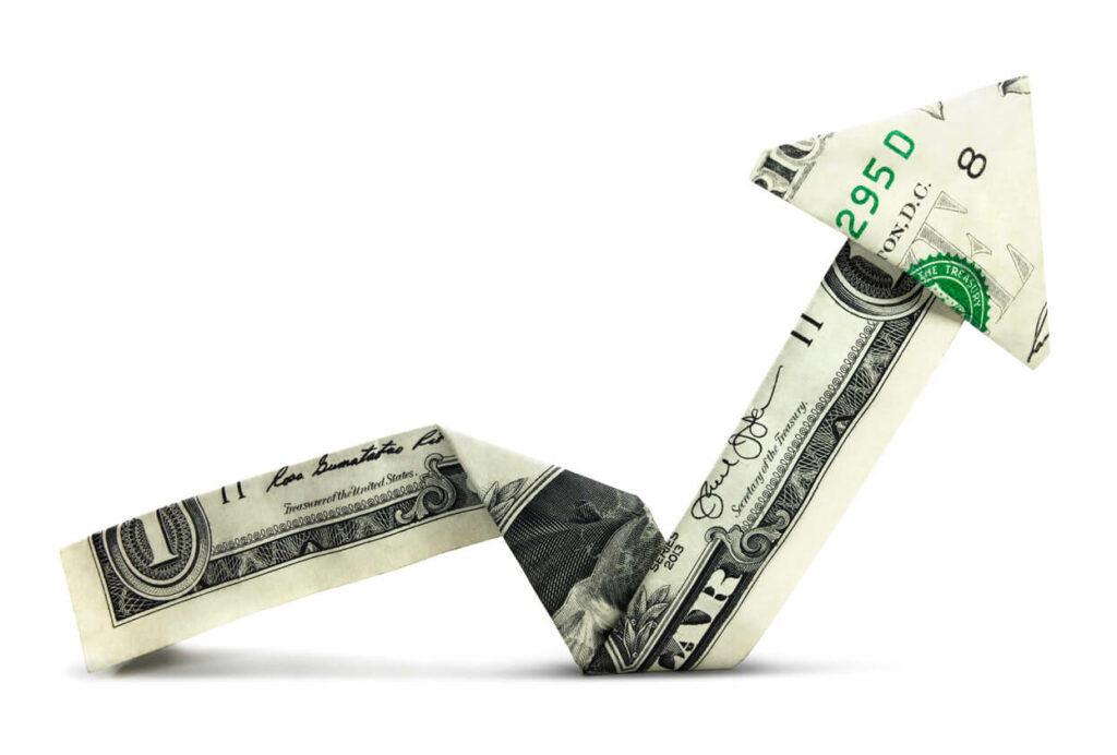 money made arrow points up