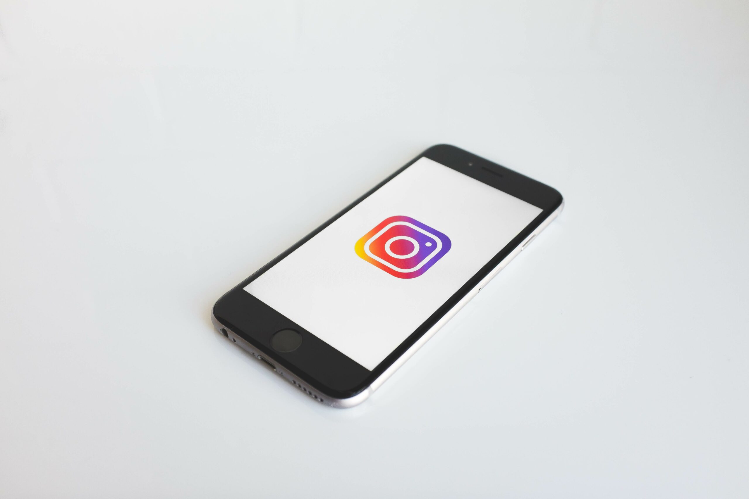 instagram logo on mobile phone