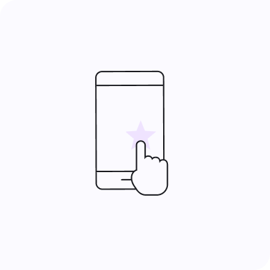 finger touching mobile phone icon